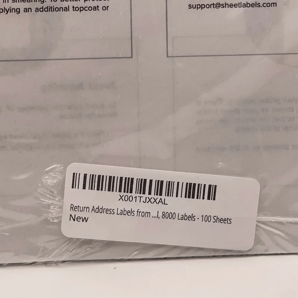 SheetLabels Com Return Address Labels 8000 Labels 100 Sheets NIP - Picture 2 of 3